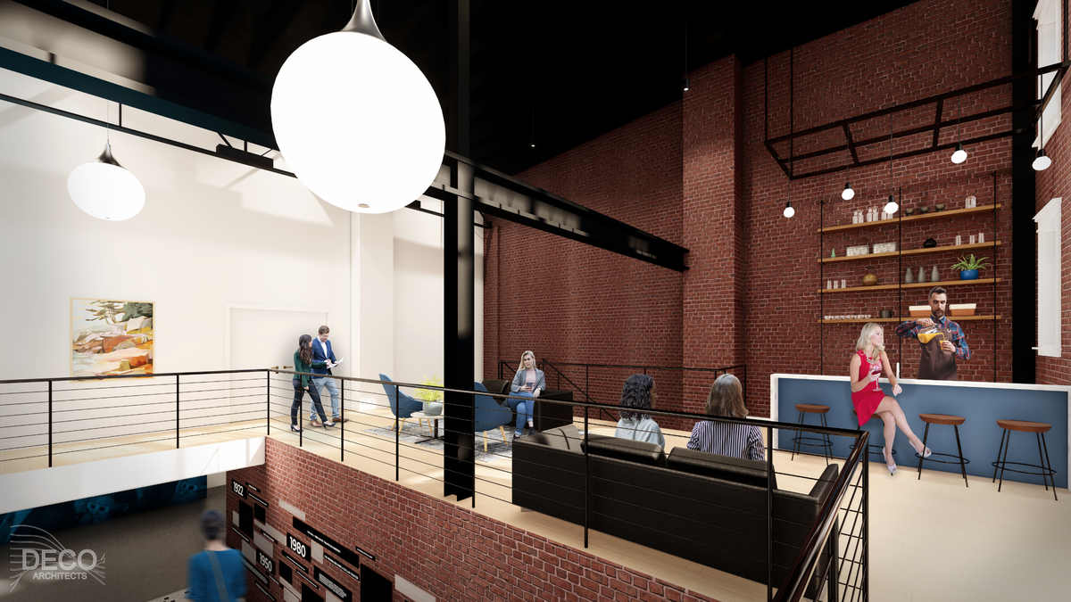 A rendering of an upstairs bar area inside the restored Virginia Theatre in downtown Somerset.