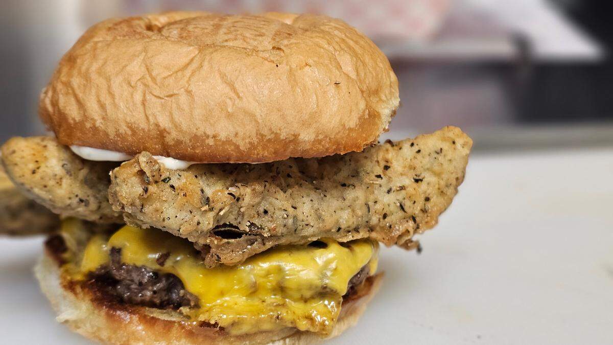 Kentucky Strong BBQ’s the Dilliciousness burger is available inside Paul Miller Auto Group at 974 Beasley St.