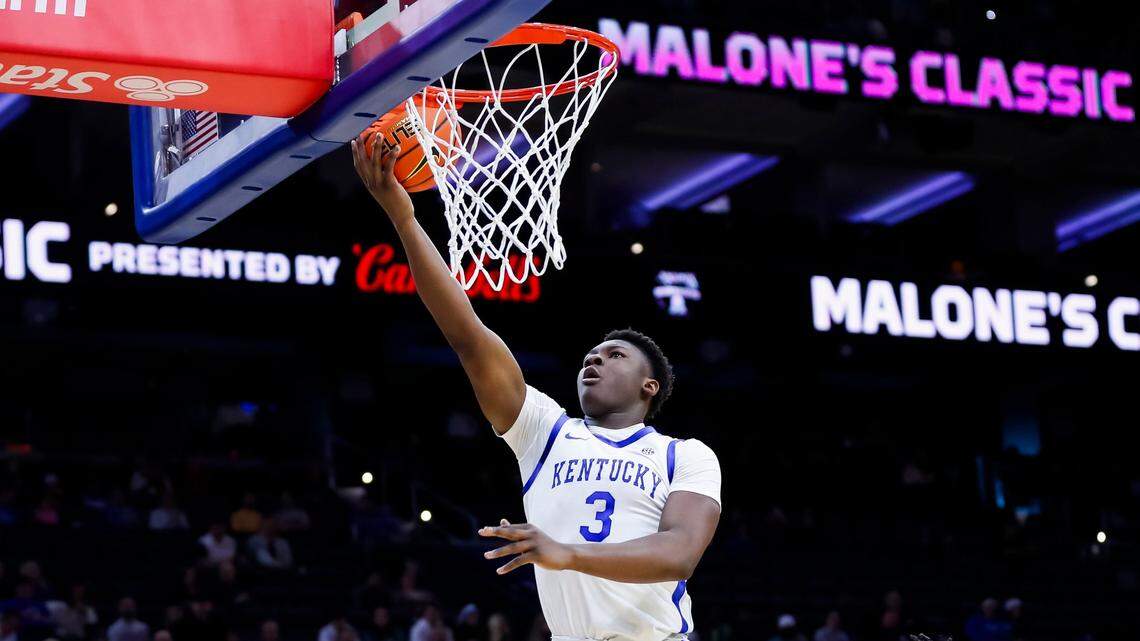 Will Adou Thiero play for UK basketball against Missouri? John Calipari provides update.