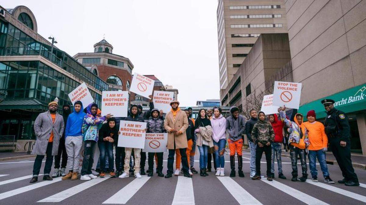 Devine Carama and a group of kids in the “It Takes A Village” mentoring program participated in the Martin Luther King Jr. March in 2023. The group also enjoyed a breakfast and talked about King Jr.’s legacy.