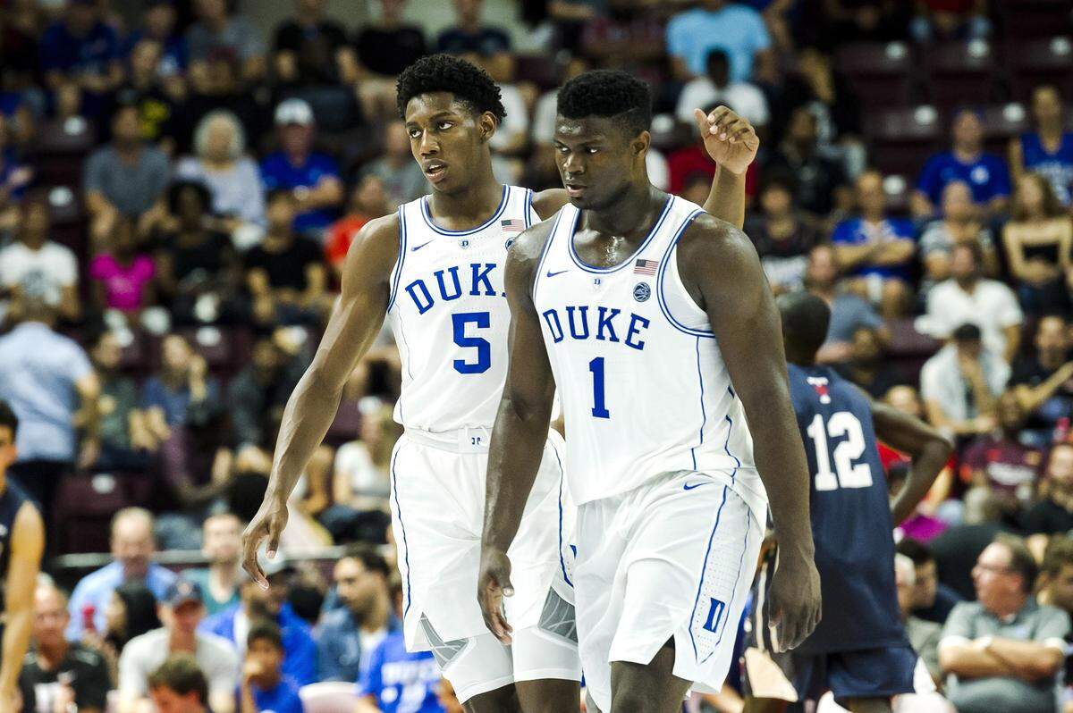 Duke’s R.J. Barrett, left, and Zion Williamson headline a freshman class expected to do big things for the Blue Devils this season.