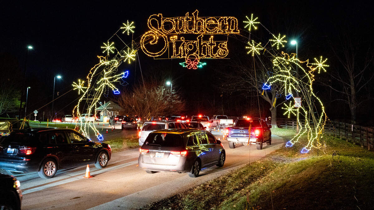 Southern Lights showcases over a million holiday lights, all visible from cars as spectators drive-thru the Kentucky Horse Park grounds, finishing at a Holiday Village with Santa, crafts, food and more.