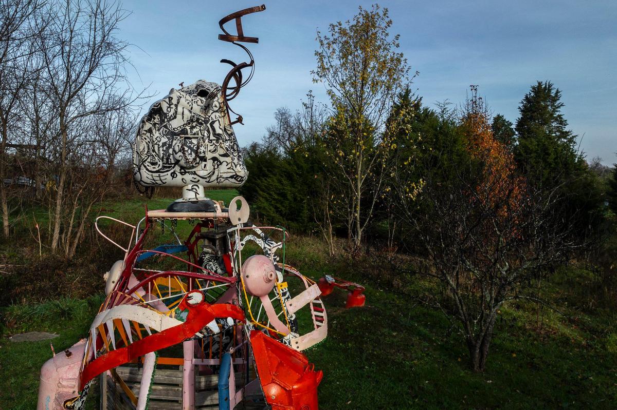 Bridget Beck’s “Mother and Child” is photographed at the Josephine Sculpture Park in Frankfort, Ky., on Sunday, Nov. 24, 2024.