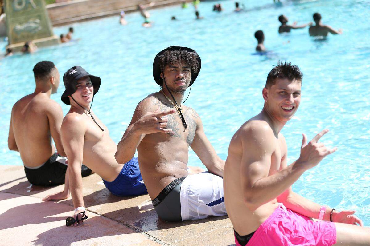 UK players Jonny David, Nick Richards and Tyler Herro enjoyed some fun in the sun at the Atlantis Resort this week before Kentucky opened exhibition play Wednesday night.
