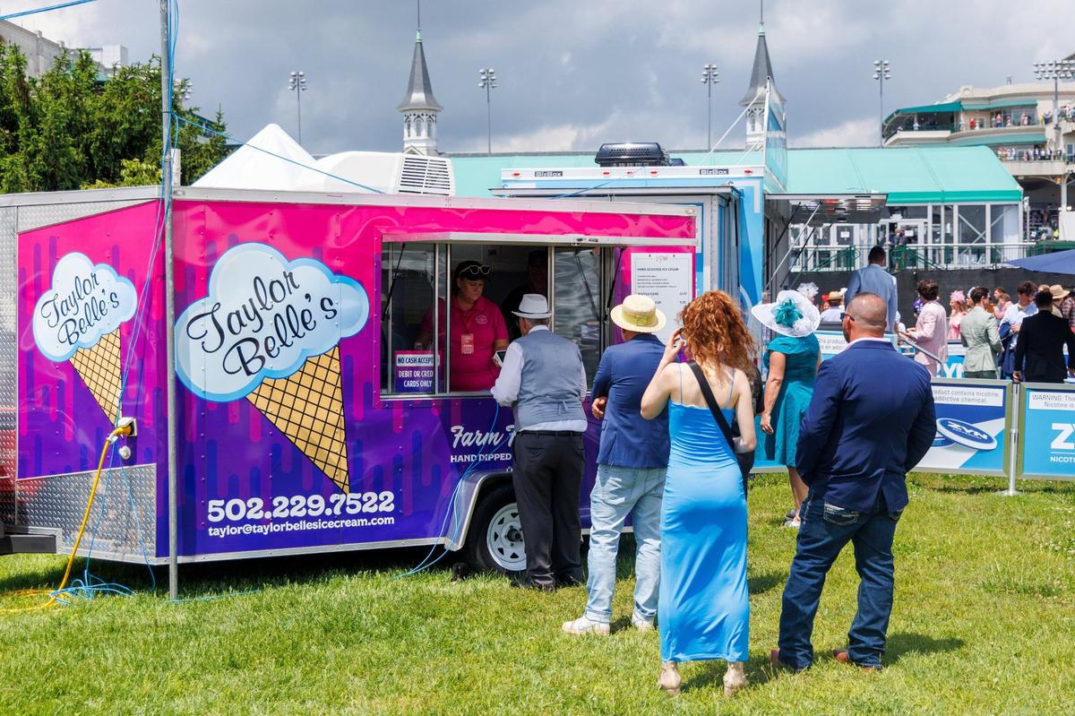 Taylor Belle’s ice cream food truck at the infield of the 150th Kentucky Derby, Saturday, May 04, 2024 at Churchill Downs in Louisville.