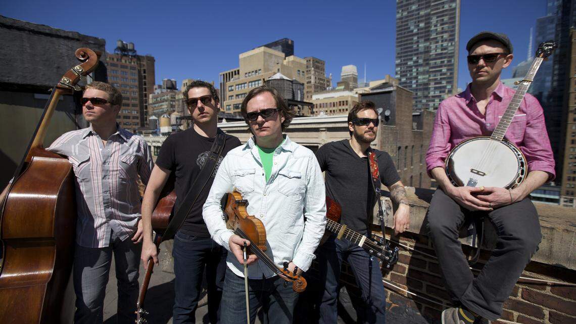 The Infamous Stringdusters — Travis Book, Andy Falco, Jeremy Garrett, Andy Hall and Chris Pandolfi — will be at Terrapin Hill on Saturday.     