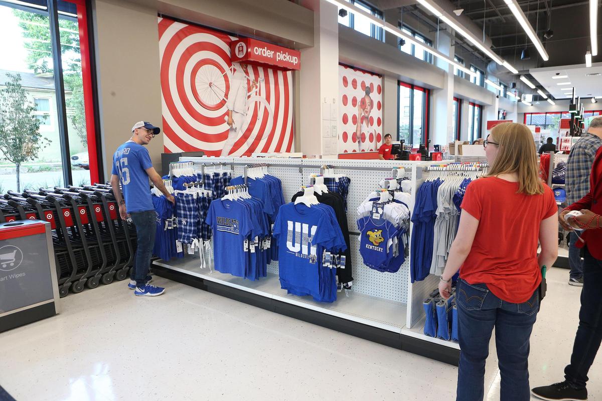 A guest checked out UK apparel Tuesday at the new Target store on the UK campus. Photo by Matt Goins
