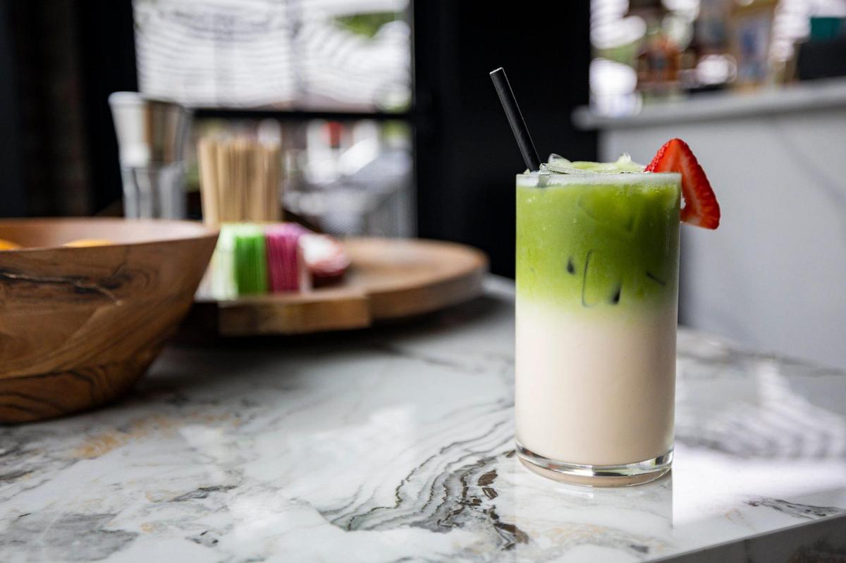 Seasonal strawberry matcha at Char on Tuesday, July 1, 2025, on Ashland Avenue in Lexington, Ky.