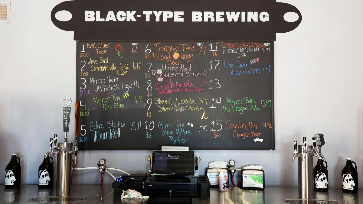 Black-Type Brewing has 16 beers on tap. Co-owner Robert Fedyna expects to brew all beers on site by the end of July.