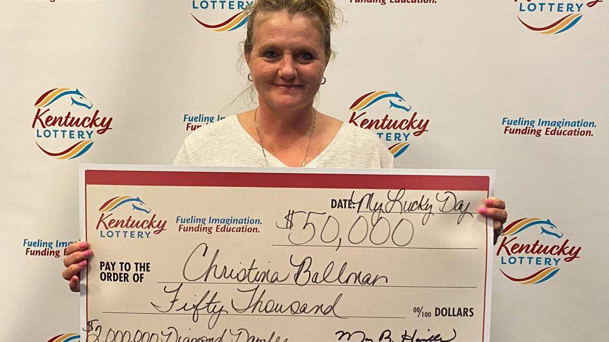 Christina Ballman of Georgetown, Ky., recently won $50,000 on a Kentucky Lottery scratch-off ticket she purchased at a convenience store.