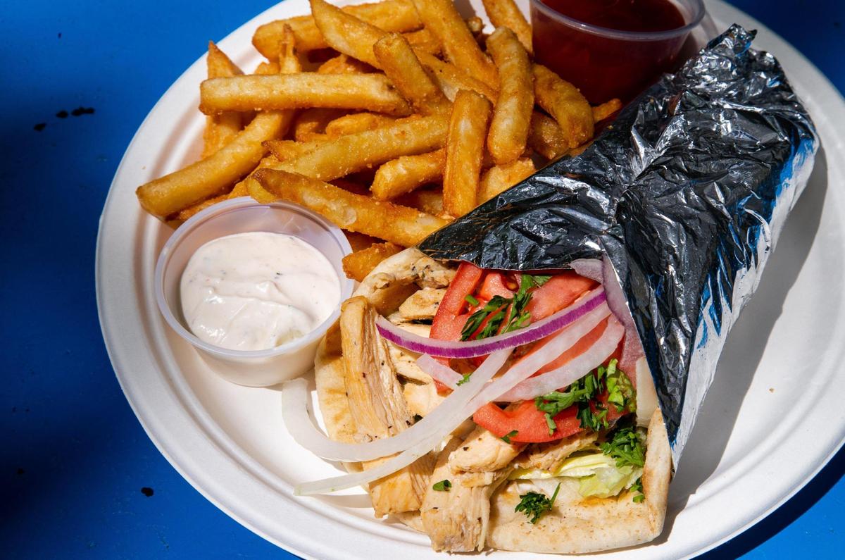 Greek cuisine is known for its gyros, and Lexington’s Athenian Grill has plenty on the menu: ranging from the chicken gyro, the classic Greek lamb and beef gyro, to vegan and vegetarian options such as their hummus gyro.