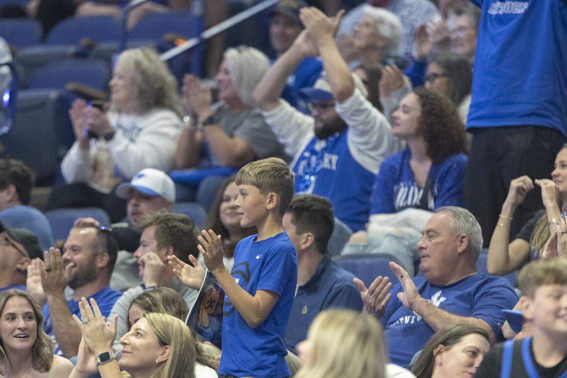 Kentucky fans cheer during Big Blue Madness at Rupp Arena on Oct. 11.