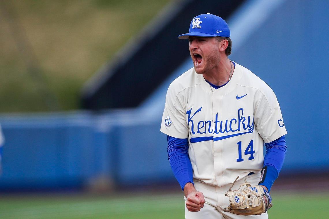 Kentucky pitcher Tyler Guilfoil has been one of the best relief pitchers in college baseball this season, with an earned-run average of 1.45 and 61 strikeouts compared to just 14 walks.