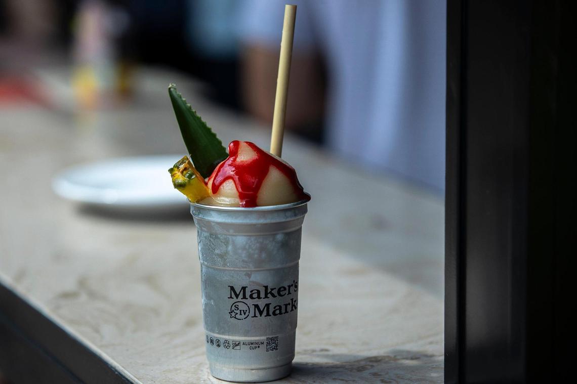 A Maker’s and Ale-8-One Slushie is photographed at Star Hill Provisions at Maker’s Mark Distillery in Loretto, Ky., on Friday, July 18, 2025.