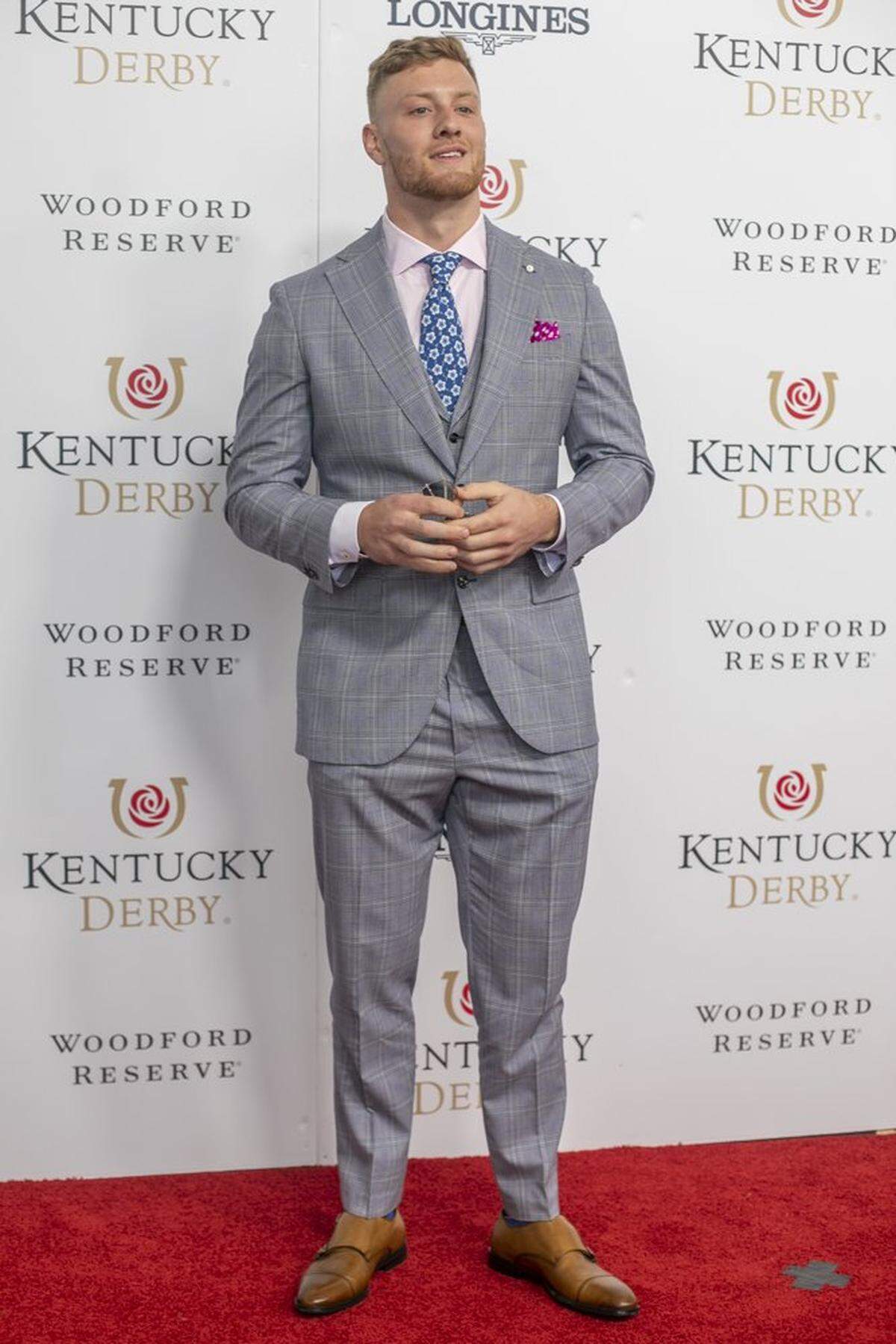 University of Kentucky quarterback Will Levis walks the red carpet at Churchill Downs in Louisville, Ky., Saturday, May 7, 2022.