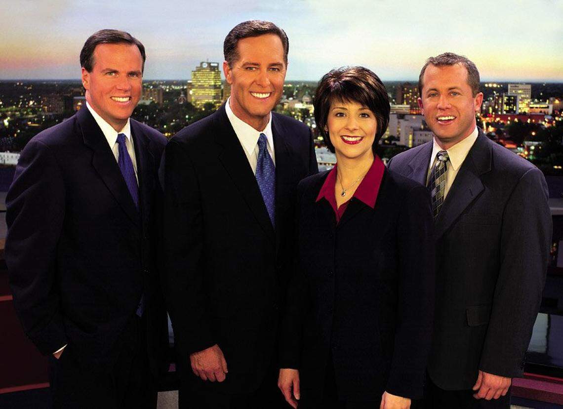 Television anchors of WLEX-TV Channel 18 in 2005. From left to right: Meteorologist Bill Meck, News Anchor Kevin Christopher, News Anchor Nancy Cox and Sports Anchor Ryan Lemond. Christopher spent 20 years of his 40-year career at WLEX, starting at the station in 2000 and retiring 20 years later. Meck, one of Lexington’s most popular meteorologists, has been at the station for more than 27 years, starting in 1999. He frequently visits local schools for his Bill’s Weather 101 program, teaching students the science of meteorology. Lemond was at LEX-18 for 12 years and is now a popular personality for Kentucky Sports Radio.