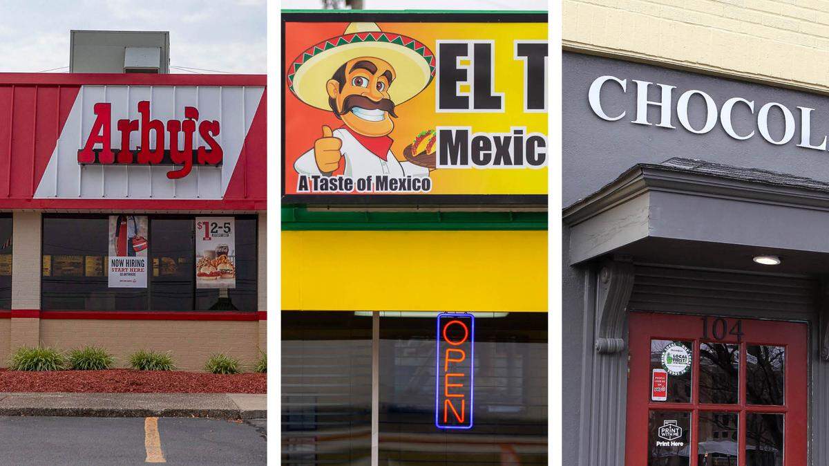 From left, the Arby’s on South Broadway, El Taquero and Chocolate Holler were among restaurants placed on the Lexington health department’s watch list in the last four months.