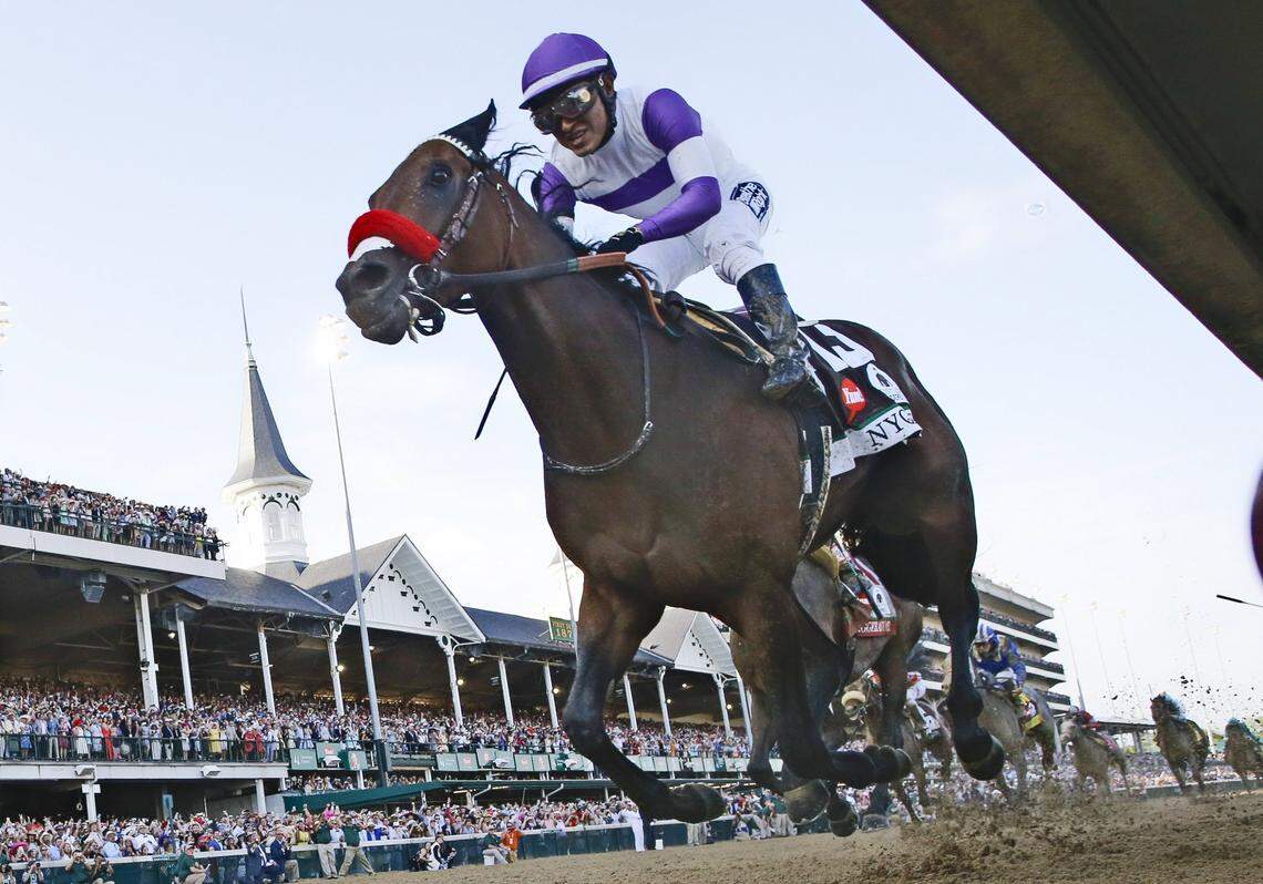 Nyquist with Mario Guitierrez up won the 142nd Kentucky Derby on May 7, 2016.