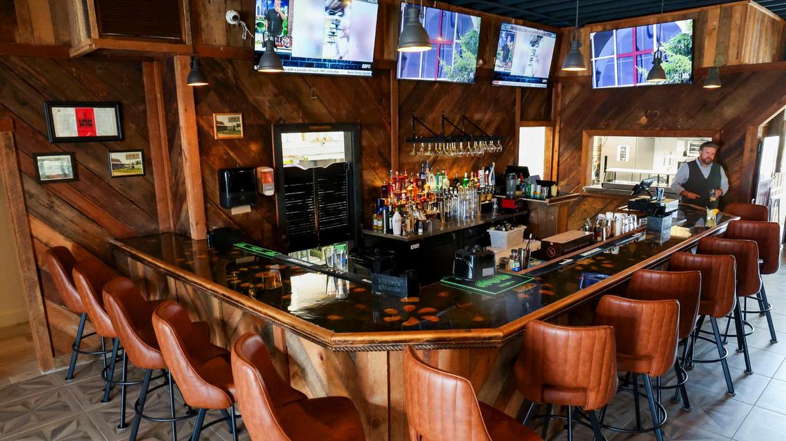 The original bar at The Ketch Seafood Grill was refurbished for the reopening of the seafood restaurant at 2012 Regency Road in Lexington, Ky. Photographed Wednesday, June 25, 2025.