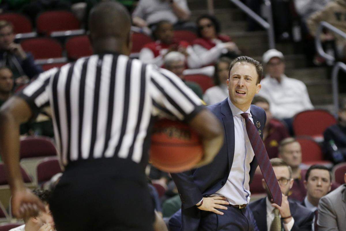 Minnesota Coach Richard Pitino questioned a call during the first half of his team’s 86-76 victory over Louisville in the NCAA Tournament round of 64.