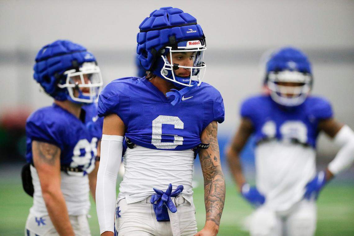 Kentucky receiver Dane Key (6) is the son of former UK linebacker Donte Key and brother of Kansas City Chiefs defensive back Devon Key. He was a standout for Frederick Douglass High School in Lexington.