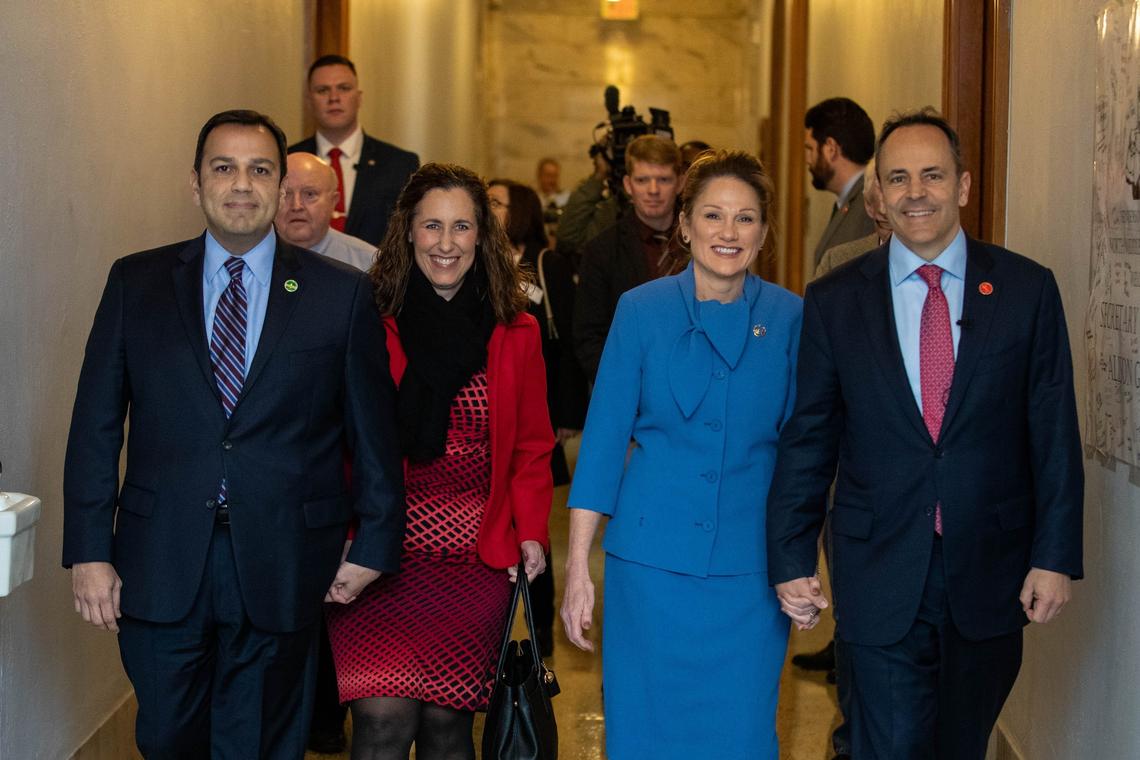 Governor Matt Bevin introduced his running mate Senator Ralph Alvarado on Friday Jan. 25, 2019 in Frankfort, Ky.