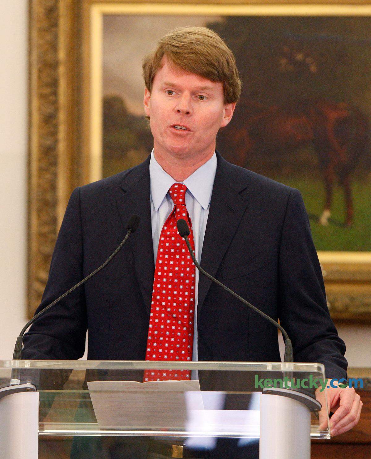 Maker’s Mark chief operating officer Rob Samuels spoke during the news conference.