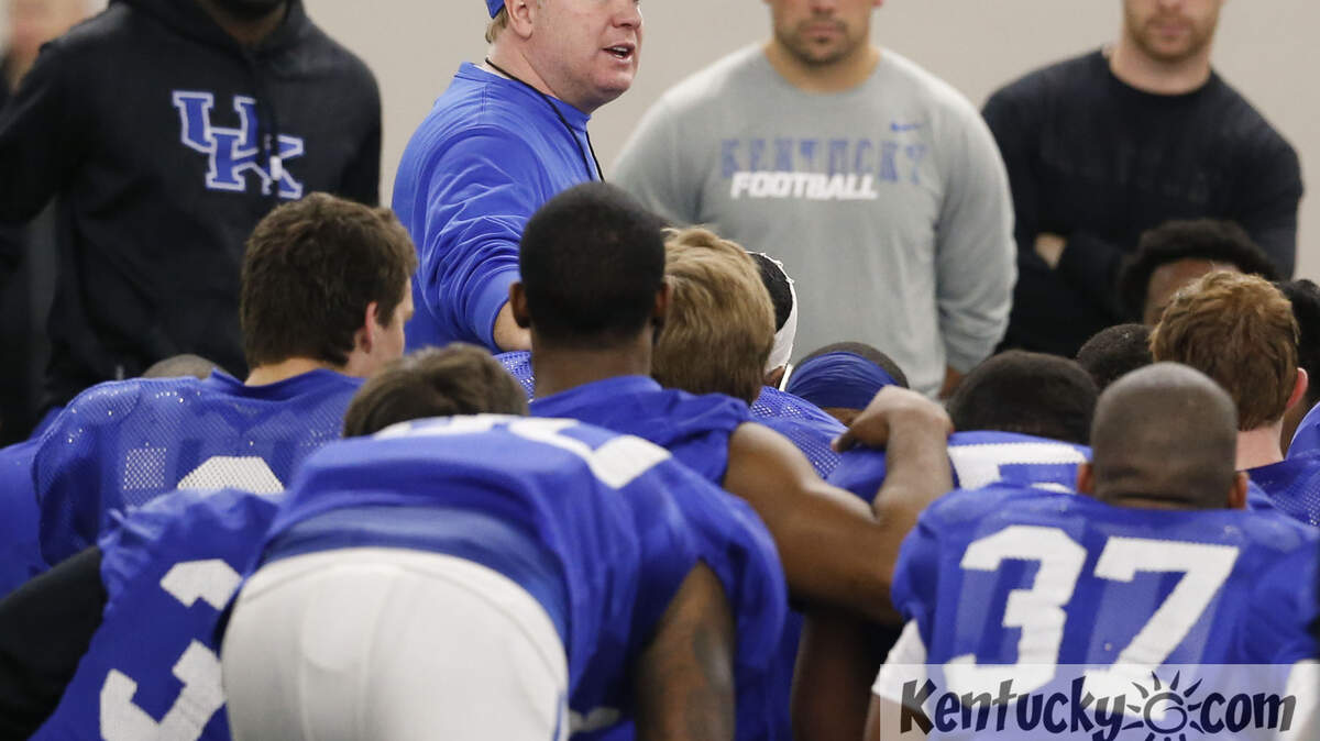 UK head football coach Mark Stoops  at practice  on Wednesday March 27, 2013 in Lexington, Ky. Photo by Mark Cornelison | Staff