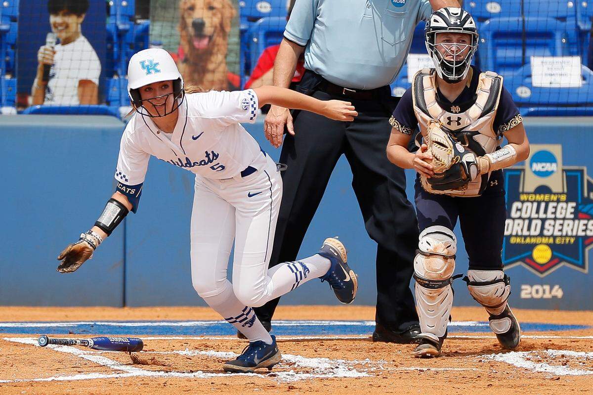 Kentucky’s Tatum Spangler (5) was 4-for-6 with three RBI and a run scored against Notre Dame on Sunday, helping UK advance to its fourth straight super regional.