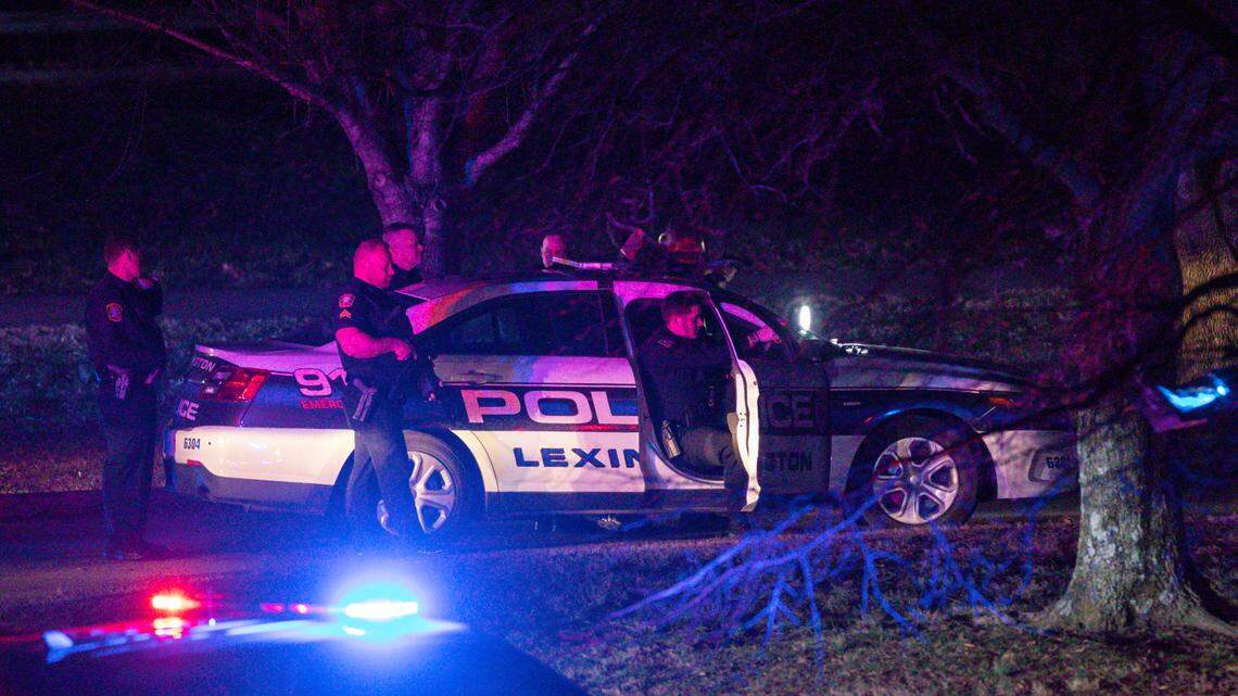 Police were in a standoff with a person in a vehicle at Coldstream Park in Lexington, Ky., Tuesday, February 7, 2023.