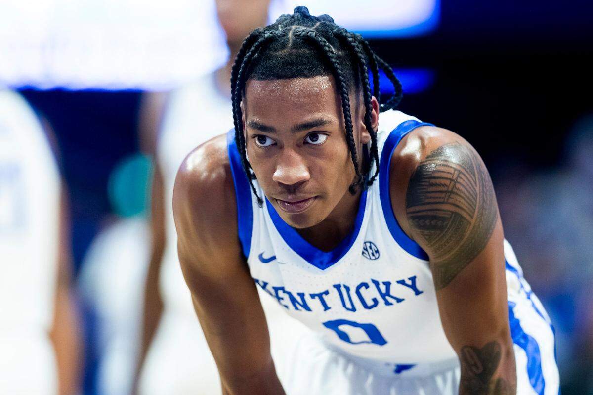 Kentucky freshman Rob Dillingham was second on the team with 15.2 points and 3.9 assists per game this season.