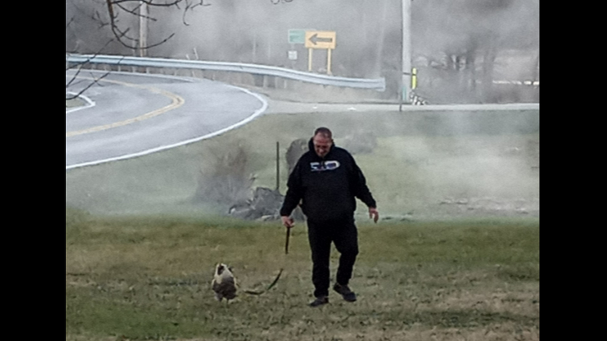An Ohio man unwittingly became a hot topic on social media this week, after his wife confessed he is walking a pet chicken on a leash around the neighborhood.