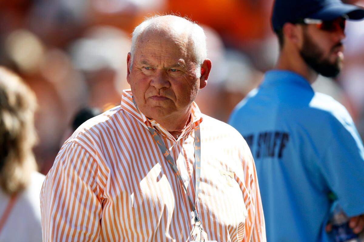 Tennessee Athletics Director Phillip Fulmer stood on the sidelines during the first half of UT’s stunning 38-30 upset loss to Georgia State.