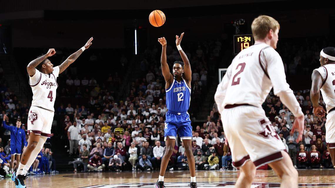Shot charts from No. 6 Kentucky basketball’s 97-92 overtime loss at Texas A&M