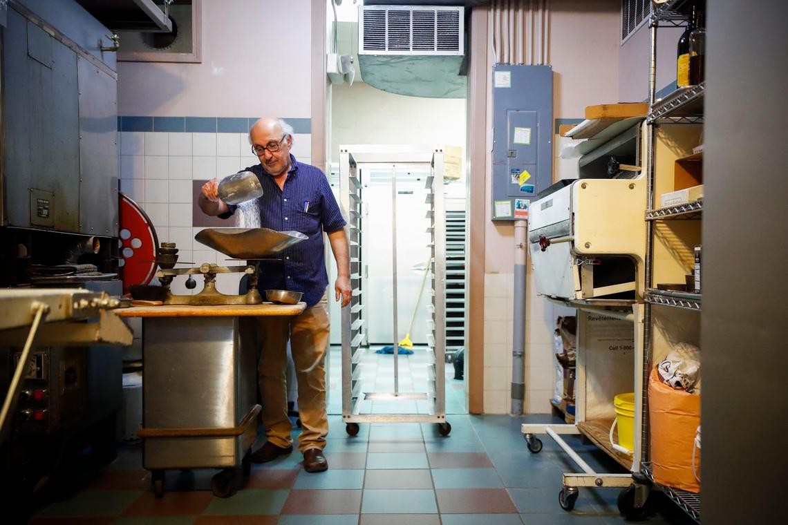 Le Matin co-owner and baker Abbas Larian makes brioche loaves Aug. 27, 2019 at Le Matin Bakery. Le Matin will closed after 37 years of operation on Aug. 31.