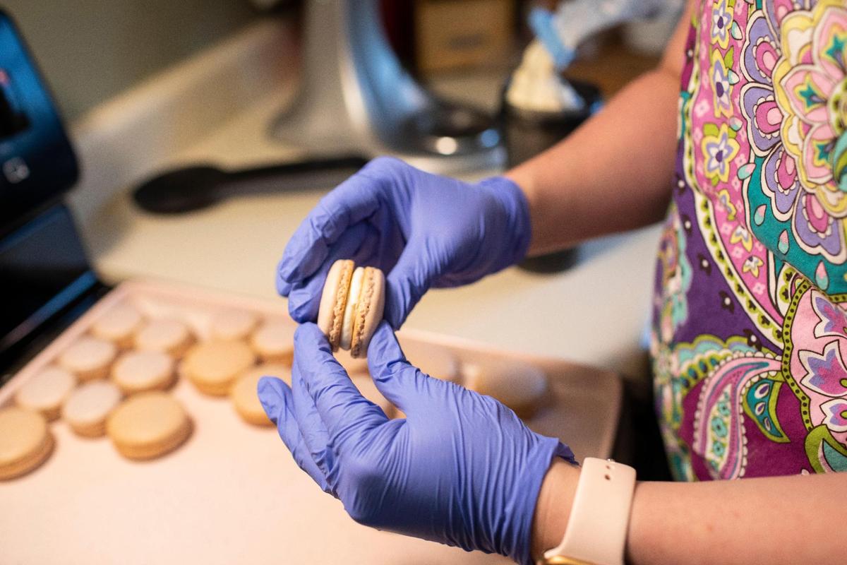 Amber Baldridge and her business partner Rachel Keeton create homemade chocolates and sweets, including macarons.