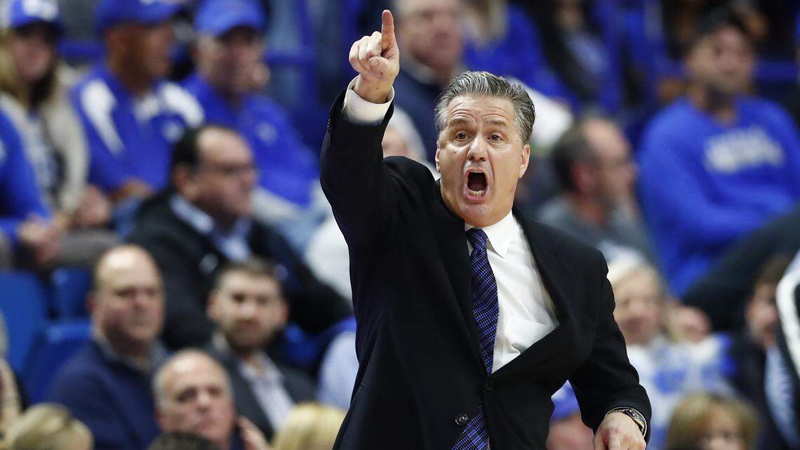 John Calipari coached Kentucky against Mississippi State on Tuesday night in Rupp Arena.