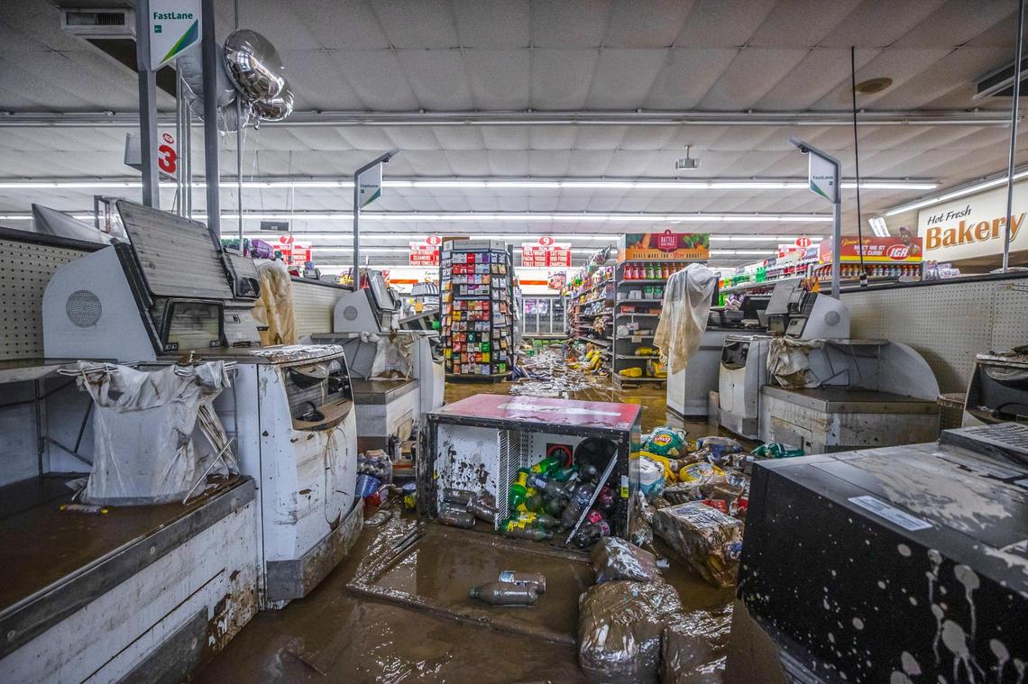 Last summer, more than six feet of muddy water crested inside the store, covering cans and bread loaves in a toxic slime.