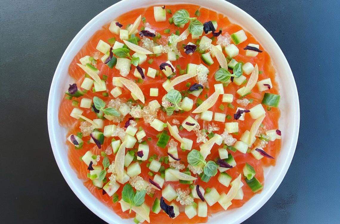 House cured salmon, fingerlime, mint, cucumber and jalapeno at The Bar at Willett.