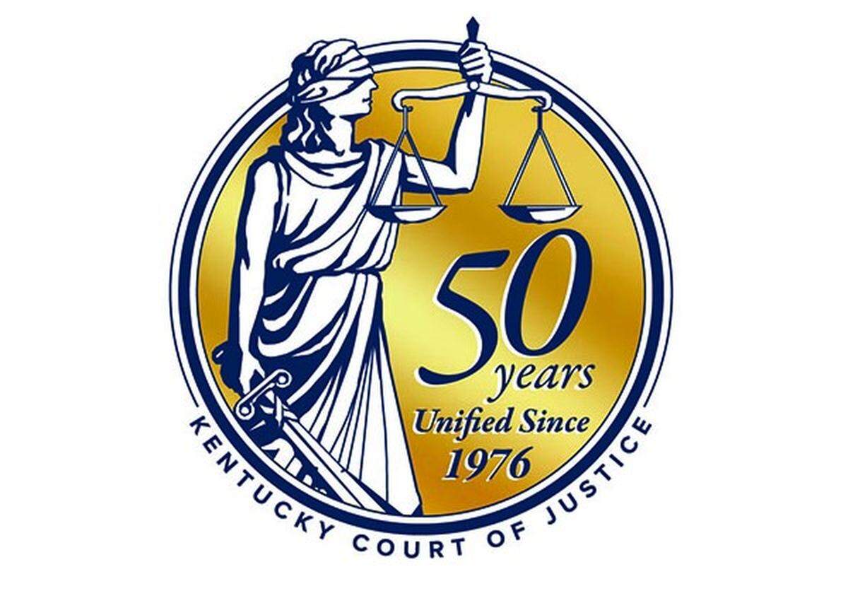 The 50th anniversary commemorative logo for the Kentucky Court of Justice. 