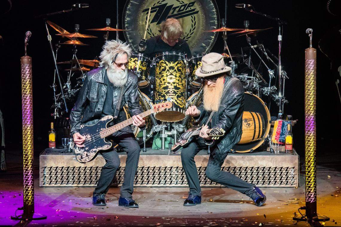 Lexington’s Elwood Francis, left, has joined Frank Beard (drums) and Billy F. Gibbons as ZZ Top, who will play Rupp Arena on March 28. Francis joined ZZ Top officially after bassist Dusty Hill died.