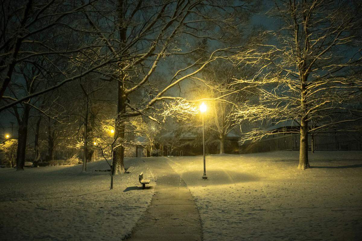 Snow falls in Lexington, Ky., on Wednesday, Jan. 27, 2021. 