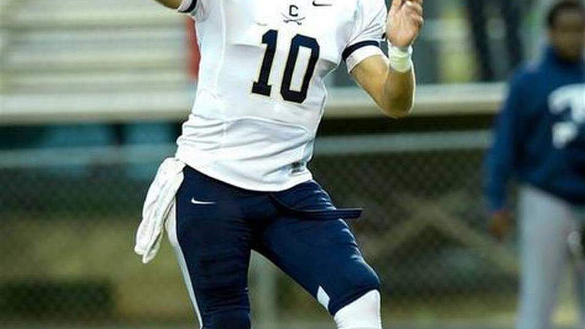 Quarterback Austin Kendall from Waxhaw, N.C., and Cuthbertson High School, is a primary University of Kentucky recruiting target for the 2016 class. (Troy Cherry for the Charlotte Observer)