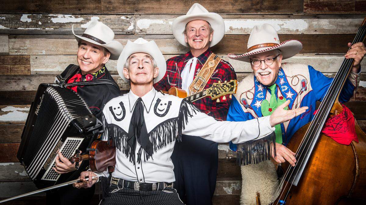 Riders in the Sky are Joseph Miskulin (”The Cowboy Polka King”), Paul Chrisman (“Woody Paul”), Doug Green (“Ranger Doug”) and Fred LaBour (“Too Slim”).