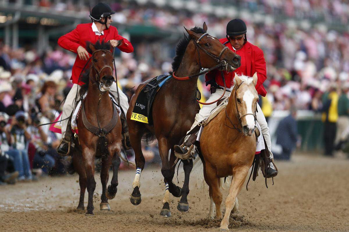 Outriders secured Positive Spirit after the filly unseated jockey Manuel Franco at the start of the Kentucky Oaks.
