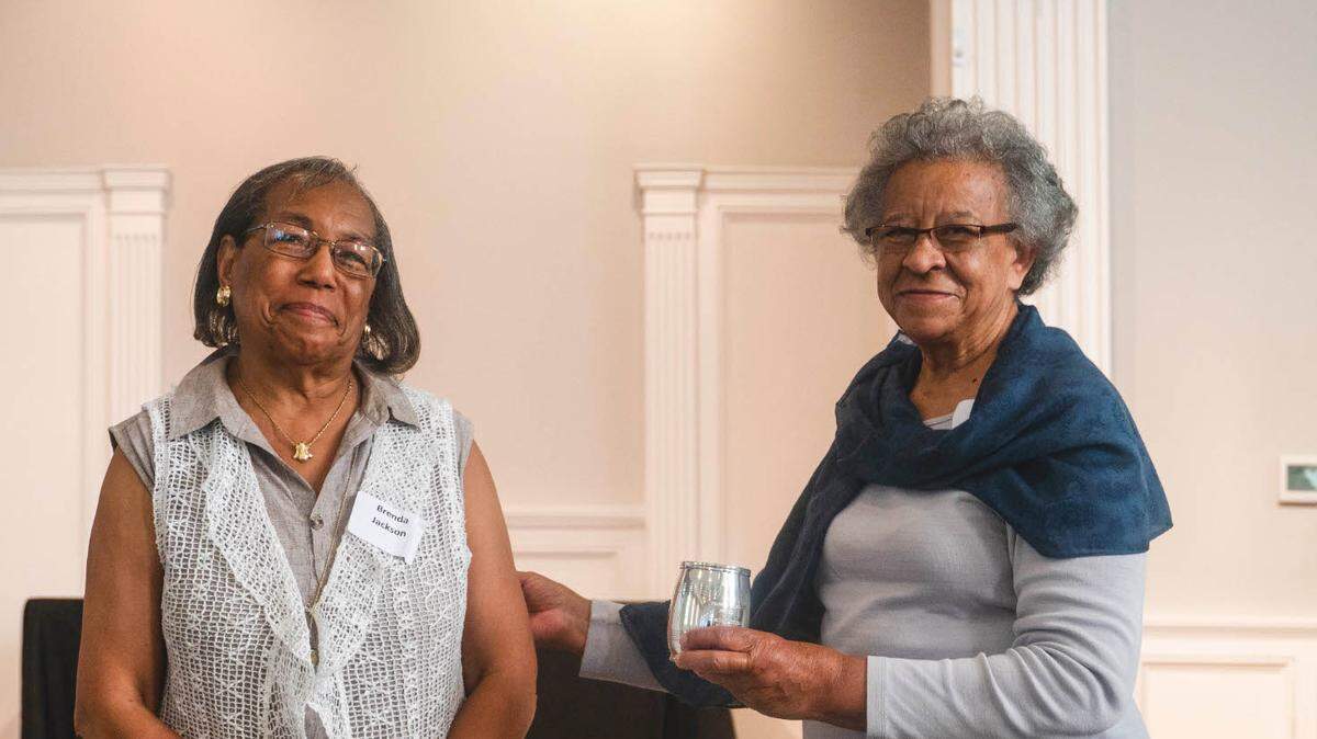 Brenda Jackson, left, received the inaugural Yvonne Giles Award from Giles at the Blue Grass Trust for Historic Preservation annual awards ceremony on June 27.