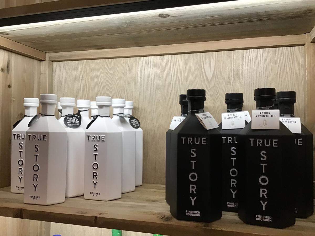 True Story rye whiskey and bourbon is for sale in the gift shop in the Kentucky Castle in Versailles.