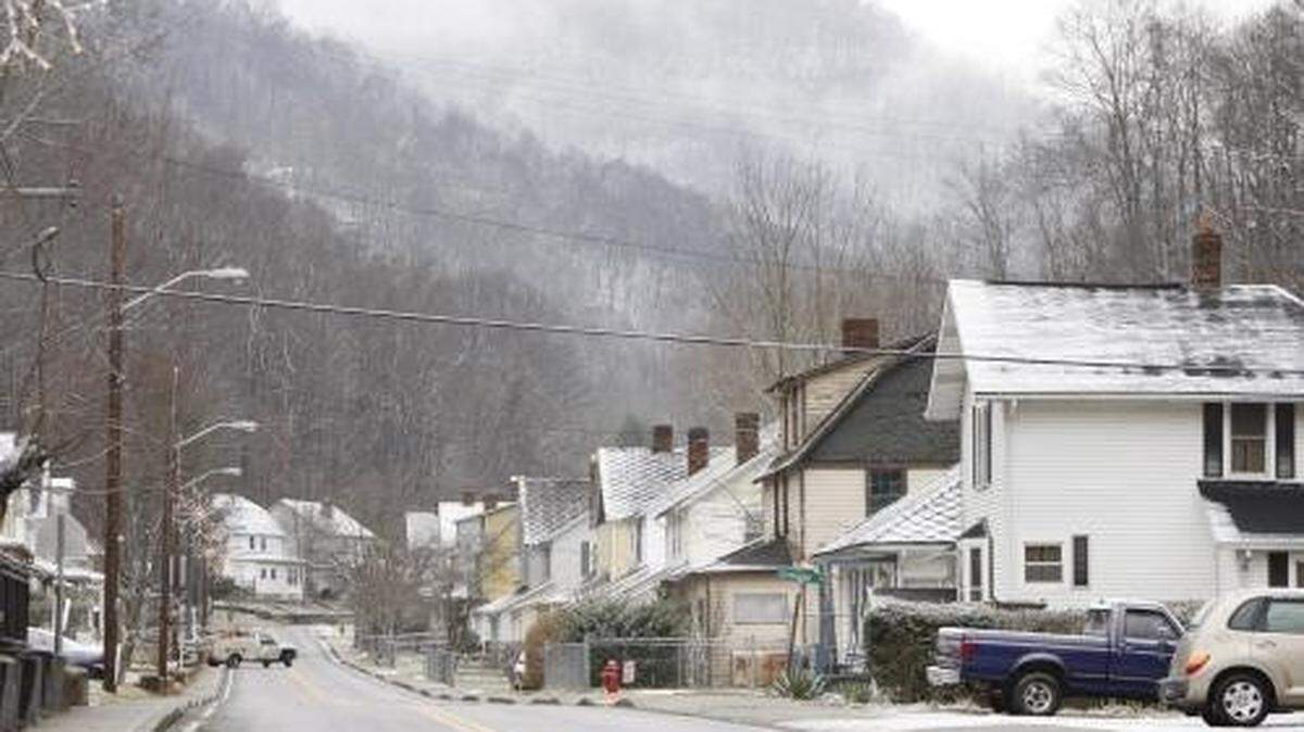 View of Lynch's Main Street in the shadow of Black Mountain  