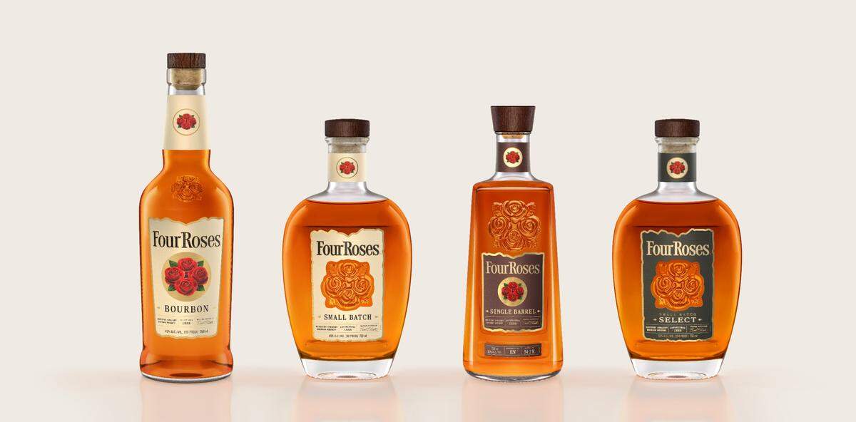 The Four Roses brand family also is getting an update to its look with new labels featuring gold edges and other design changes.