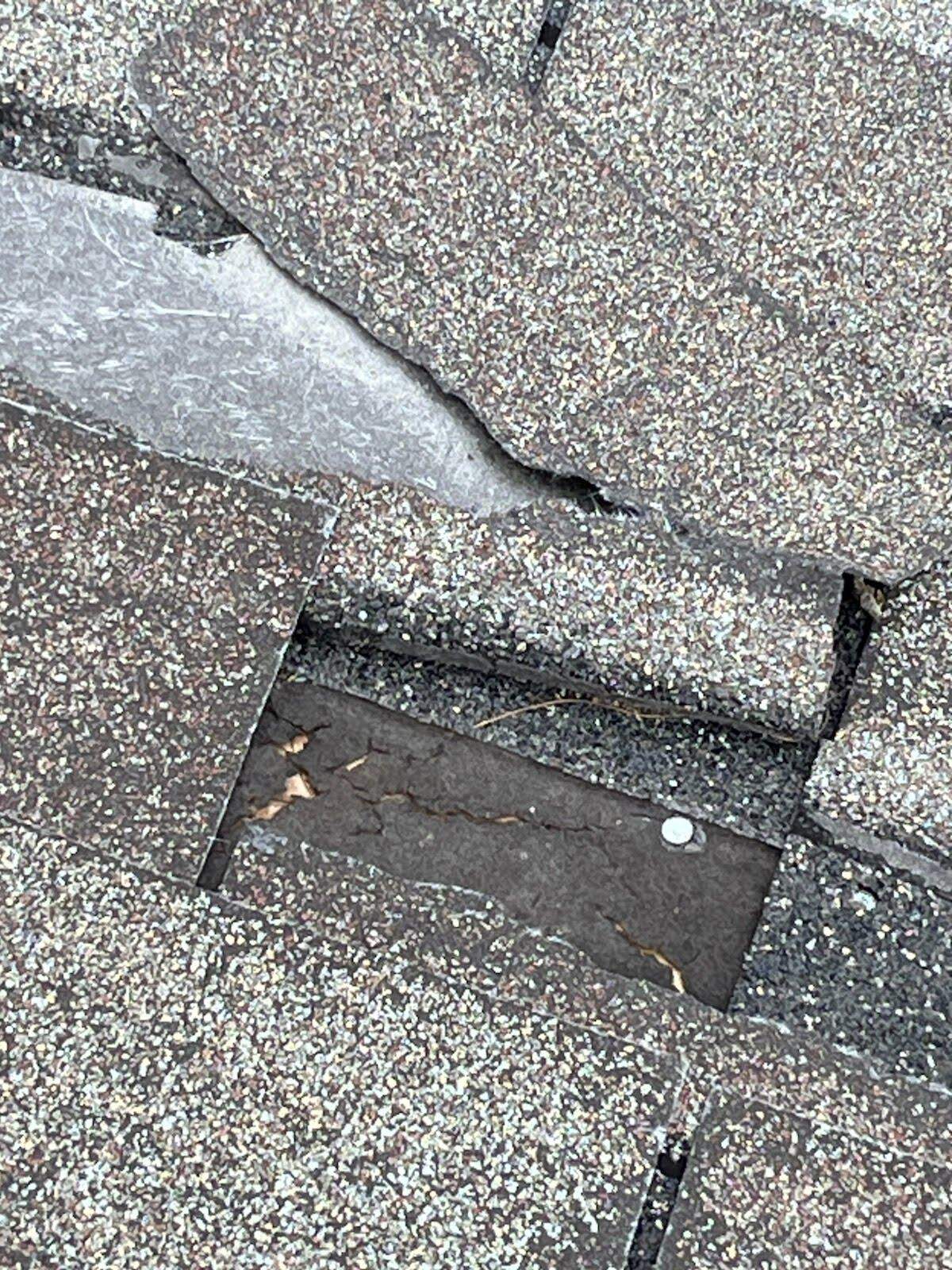 Lexington homeowner Brenda Goldsborough found damage to her roof that she suspects a Lexington Blue sales representative caused. After his inspection, her roof developed a leak where the shingle was removed. Former Lexington Blue sales team leaders say they were told to break or cut shingles to encourage a sale.